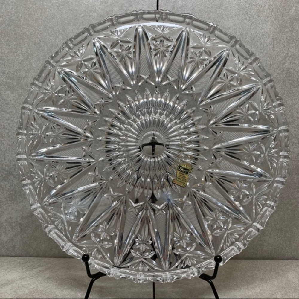 Empoli genuine lead hand cut crystal 10” plate